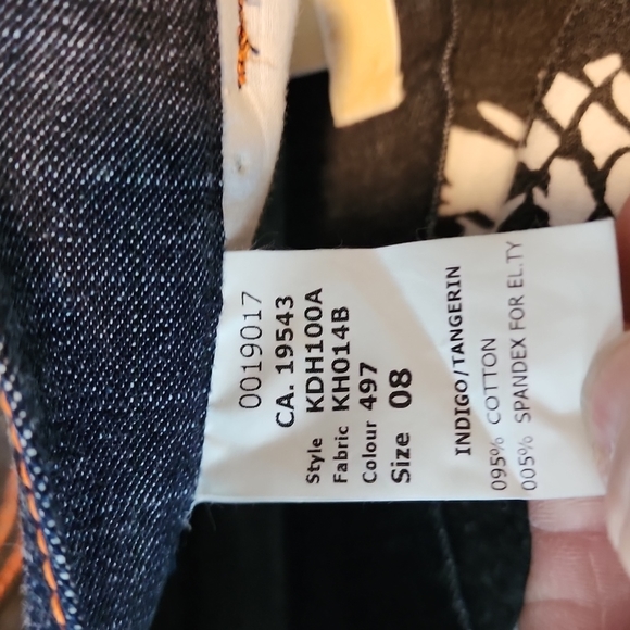 Michael Kors (designer) blue denim skirt tangerine trim-8 - Picture 5 of 7